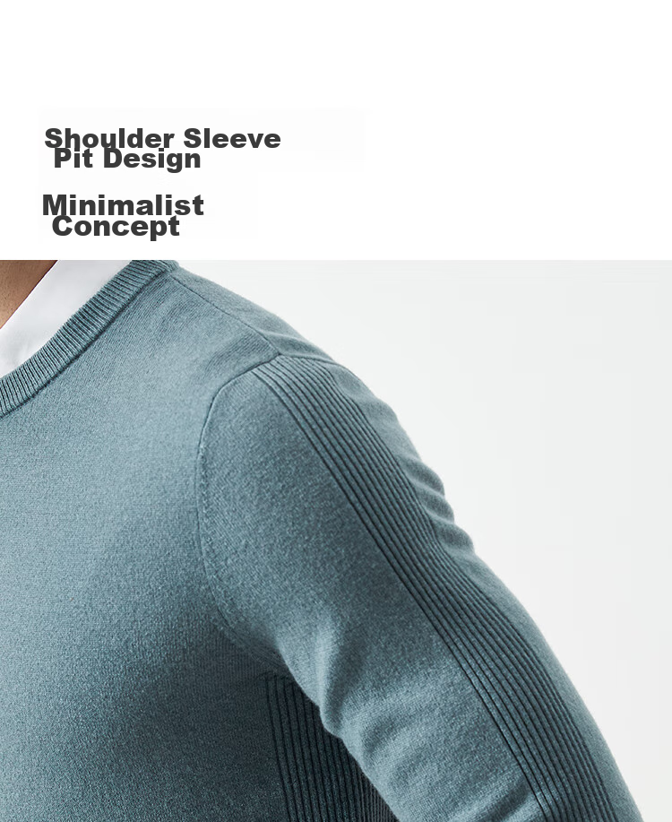 FIRS [100% Wool] Men's Sweater, Long Sleeve, Autumn Business Casual, Soft And Skin-Friendly Pullover Base Layer 8