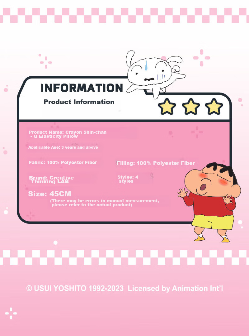 LDCX Crayon Shin-Chan Plush Toy, Bouncy Back Pillow, Sleeping Stuffed Animal, Anime Doll, Hugging Pillow, Birthday And New Year Gift 14