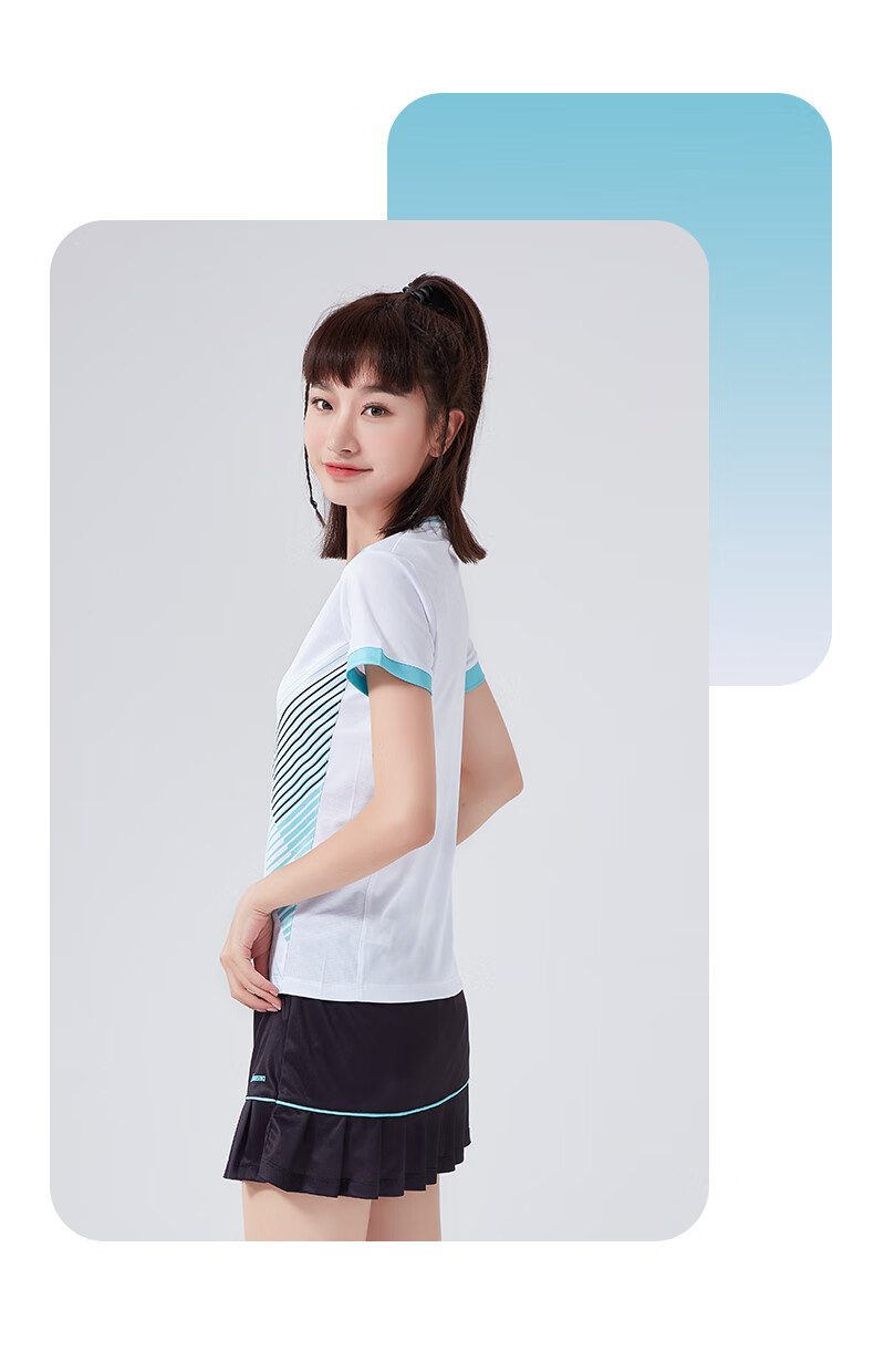 KAWASAKI Badminton Outfit Set Summer Style Sports Quick-Dry Short-Sleeve T-Shirt Training Team Uniform A1806 Men's White And Black XL 15