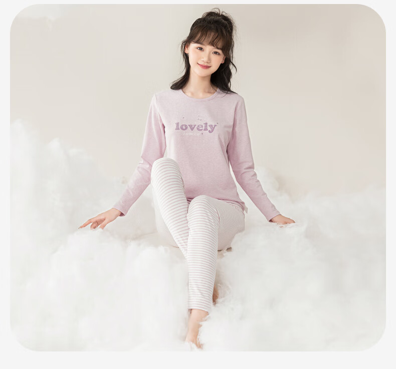 YING BO LUN Girls' Thermal Underwear Set for Autumn And Winter, Pure Cotton Undershirt And Sweater for Female Students, Pajamas And School Uniform Essential 22