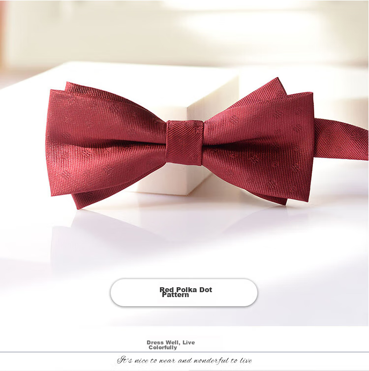 GLO-STORY Men's Bow Tie, Wedding Groom Groomsman Banquet Party Formal Wear Business Gentleman Double-Layer Bow Tie MLD824069 17