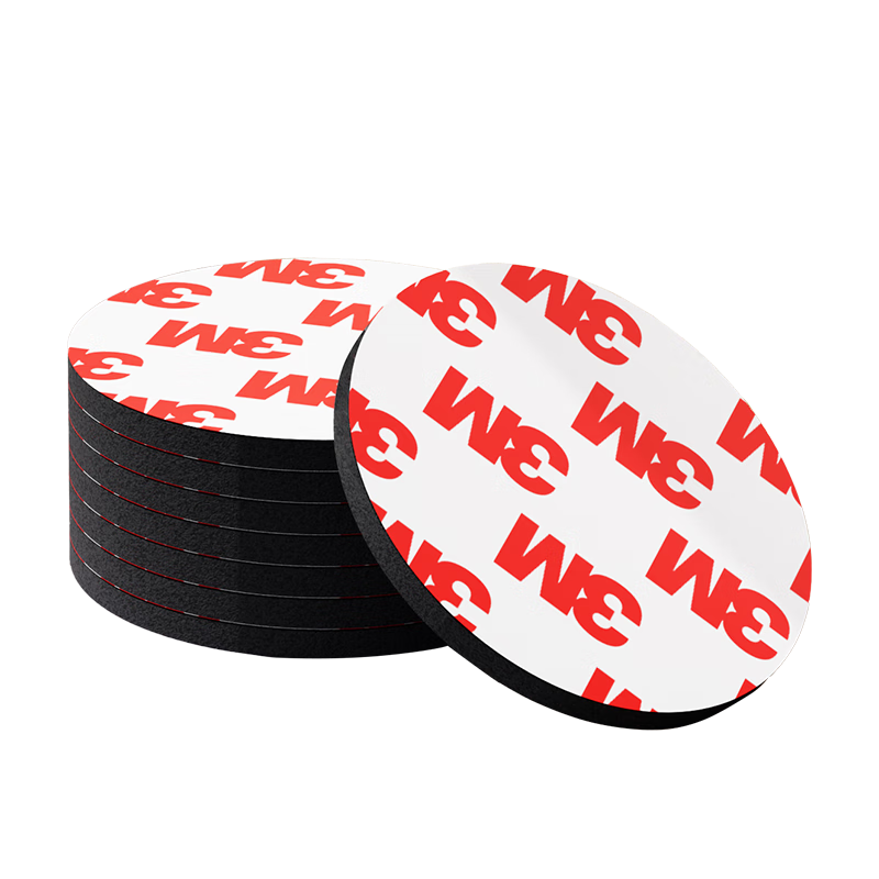 3M EVA Foam Double-Sided Tape, Thickened Adhesive for Wall Mounting without Nails, Round Φ30mm (35 Pieces) - Black