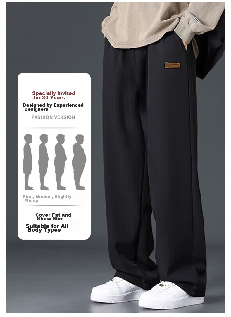 Warrior Casual Pants for Men, Spring And Autumn Loose Wide-Leg Trousers, Versatile Straight-Leg Sweatpants, Men's Athletic Pants 4