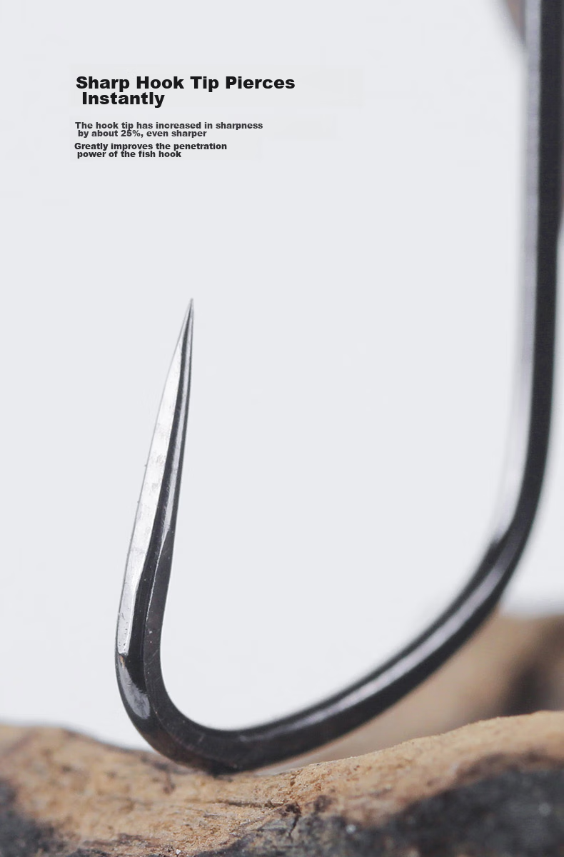 BKK Wolf Tooth Line Double Hook Competitive Black Pit Finished Fish Hook Pre-Tied Set Fishing Hook Crucian Carp Hook 4