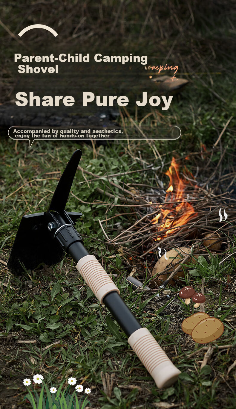 SHEFFIELD Swiss Military Folding Shovel Multi-Functional Small Iron Spade Hoe Outdoor Camping Fishing Shovel Car-Mounted 1