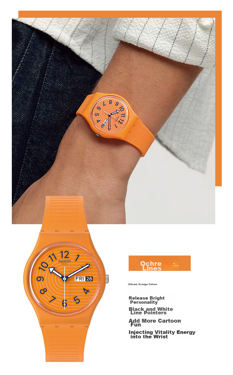 Swatch Swiss Watch, Gent Series, Exam Watch for Middle And High School Students, Men's Quartz Watch, Graduation Gift, Dark Line Patter 4