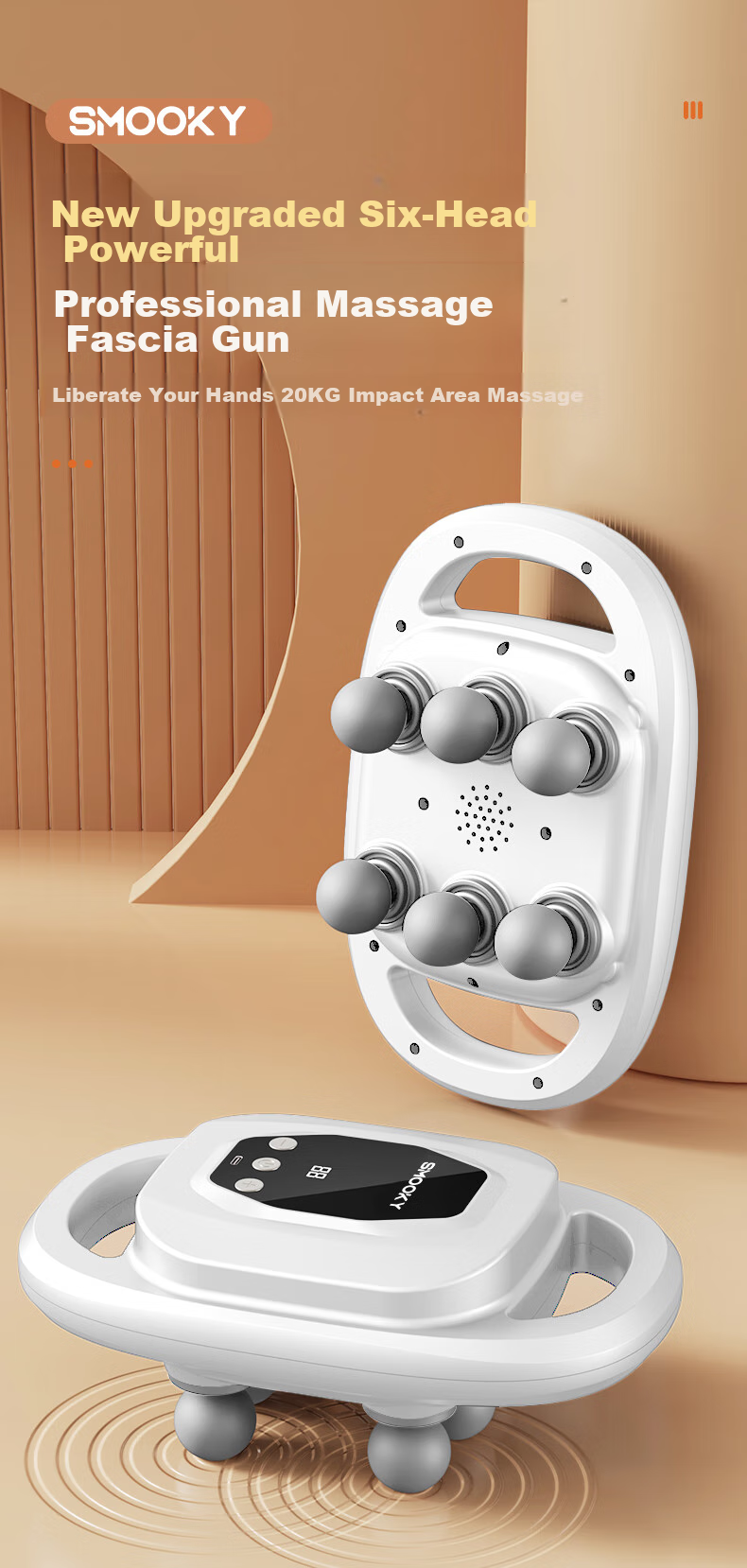 SMOOKY Six-Head Fascia Gun, Home Massage Gun, Muscle Fascia Relaxation Device, Fascia Massage Roller Machine 1