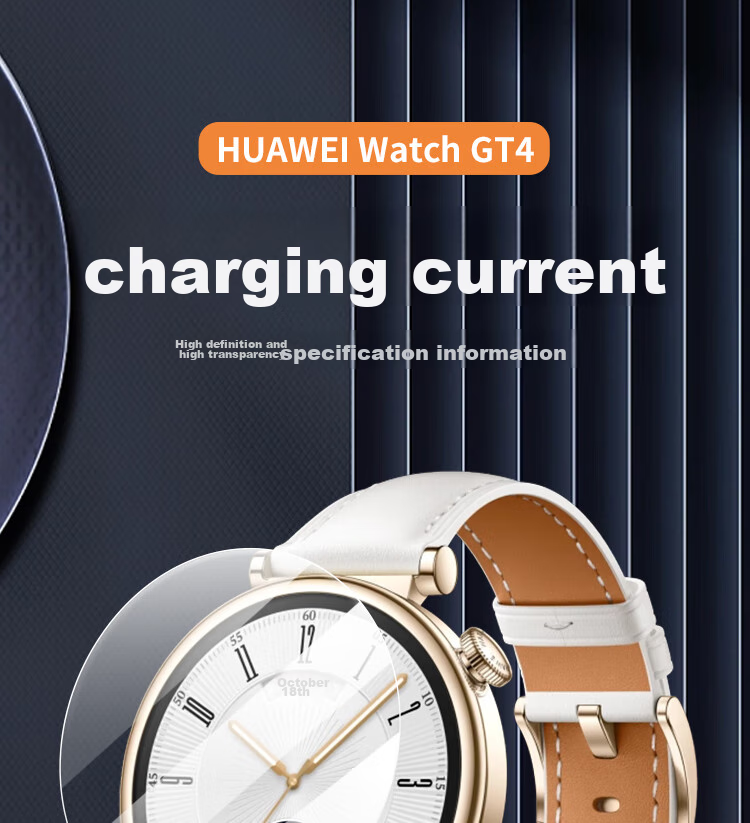 ESCASE [Three-Piece Deluxe Set], Huawei Watch GT4/GT5 Tempered Glass Screen Protector, Full Coverage, HD Clear, Shatterproof, Fingerprint-Resistant Protective Film for 41mm Watch Face 1