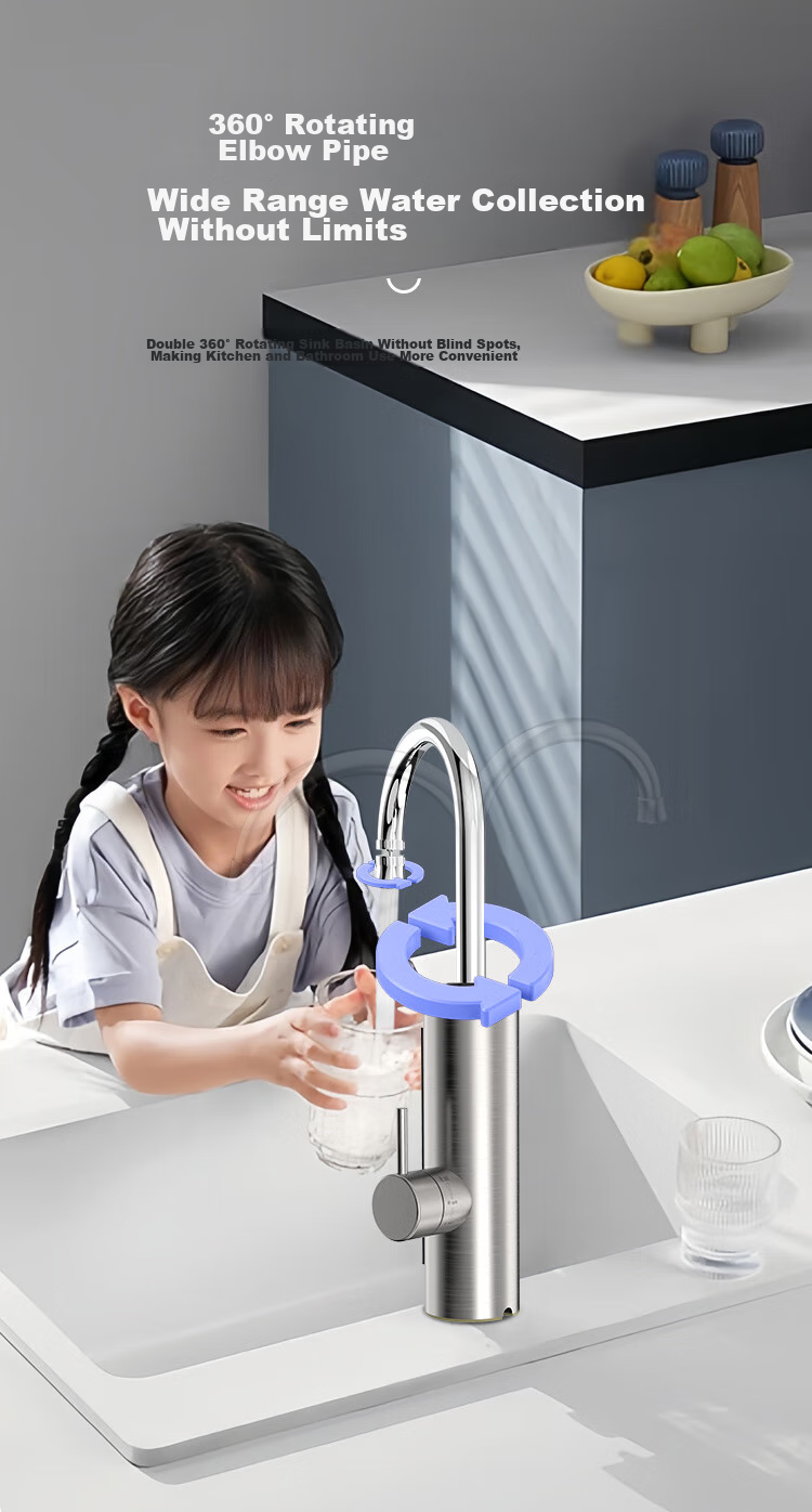 CHIGO Stainless Steel Constant Temperature Electric Water Faucet, Variable Frequency Constant Temperature Rapid Heating Household Cold And Hot Dual-Use Electric Water Heater, Bottom Inlet Instant Heating Type ZG-KBS31B with Free Leak Protectio 10