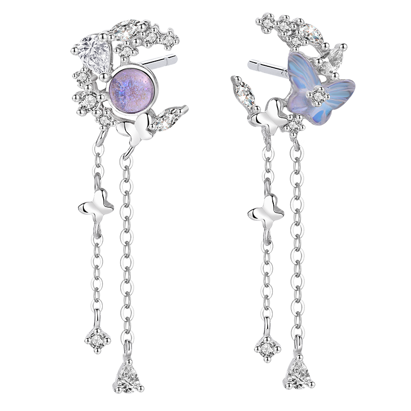 Dijing Butterfly Earrings for Women, Long Tassel Drop Earrings, 2026 New High-End Birthday Gift for Girlfriend