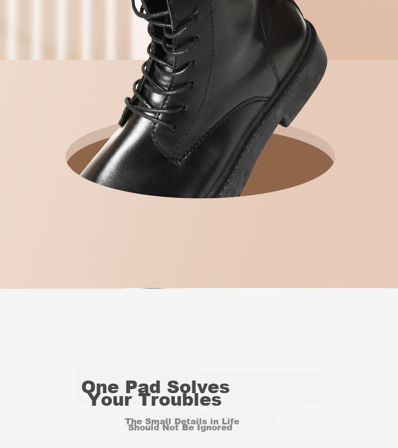 FOOTOPPO Martin Boots Heel Pad for Men, Foot Balm, Shoe Size Reducer, Anti-Slip Heel Pad for Leather Shoes 2
