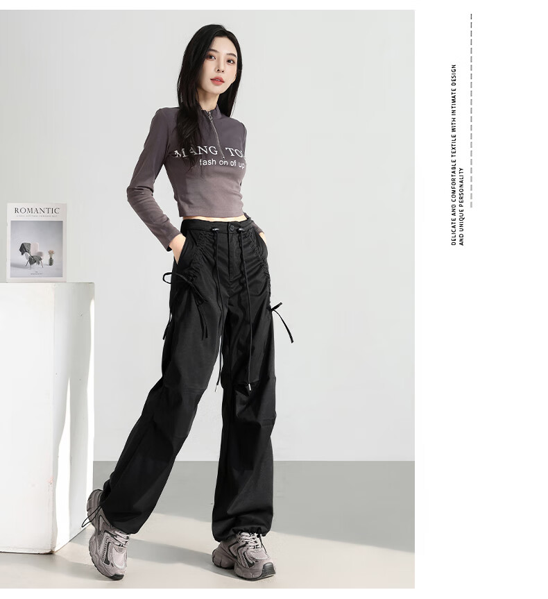 FitonTon Parachute Cargo Pants for Women, Autumn/winter 2025 Hiking Sports Pants, High-Waisted Slimming Two-Way Wide-Leg Casual Pants for Wome 11
