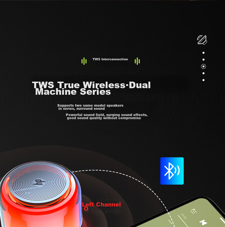 HP S05 Bluetooth Speaker, Dome-Shaped Color-Changing Speaker, Computer And Mobile Phone Home Mini Subwoofer, Small Portable Outdoor Wireless TWS Interconnected Speaker 7