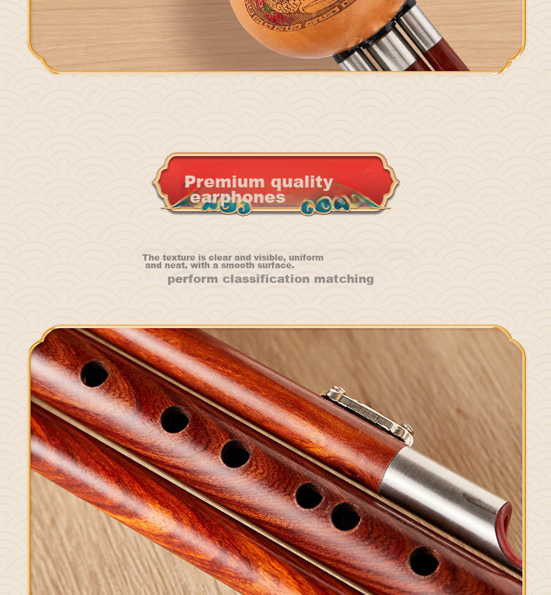Xiangsiniao Hulusi Instrument, Three-Tone C Key, White Copper And Rosewood Plum Blossom Buckle Hulusi, Beginner's Model XS2039 15