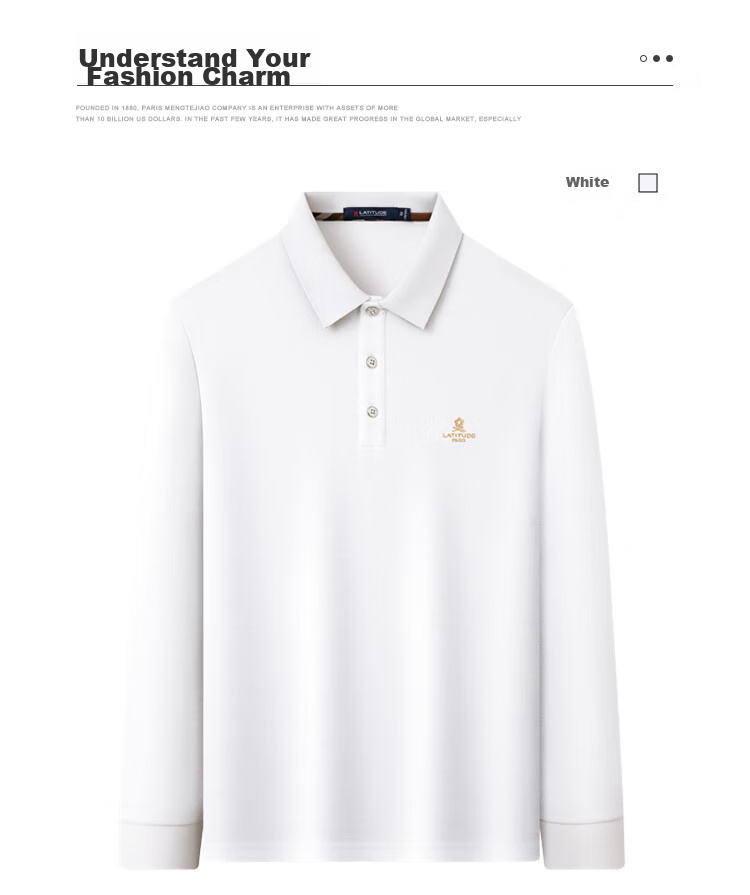 MONTAGUT [Soft Cotton Comfort & Crisp Skin-Friendly] Spring Casual Simple Long-Sleeve Polo Shirt Men's T-Shirt JG Gray-Blue 2XL 9