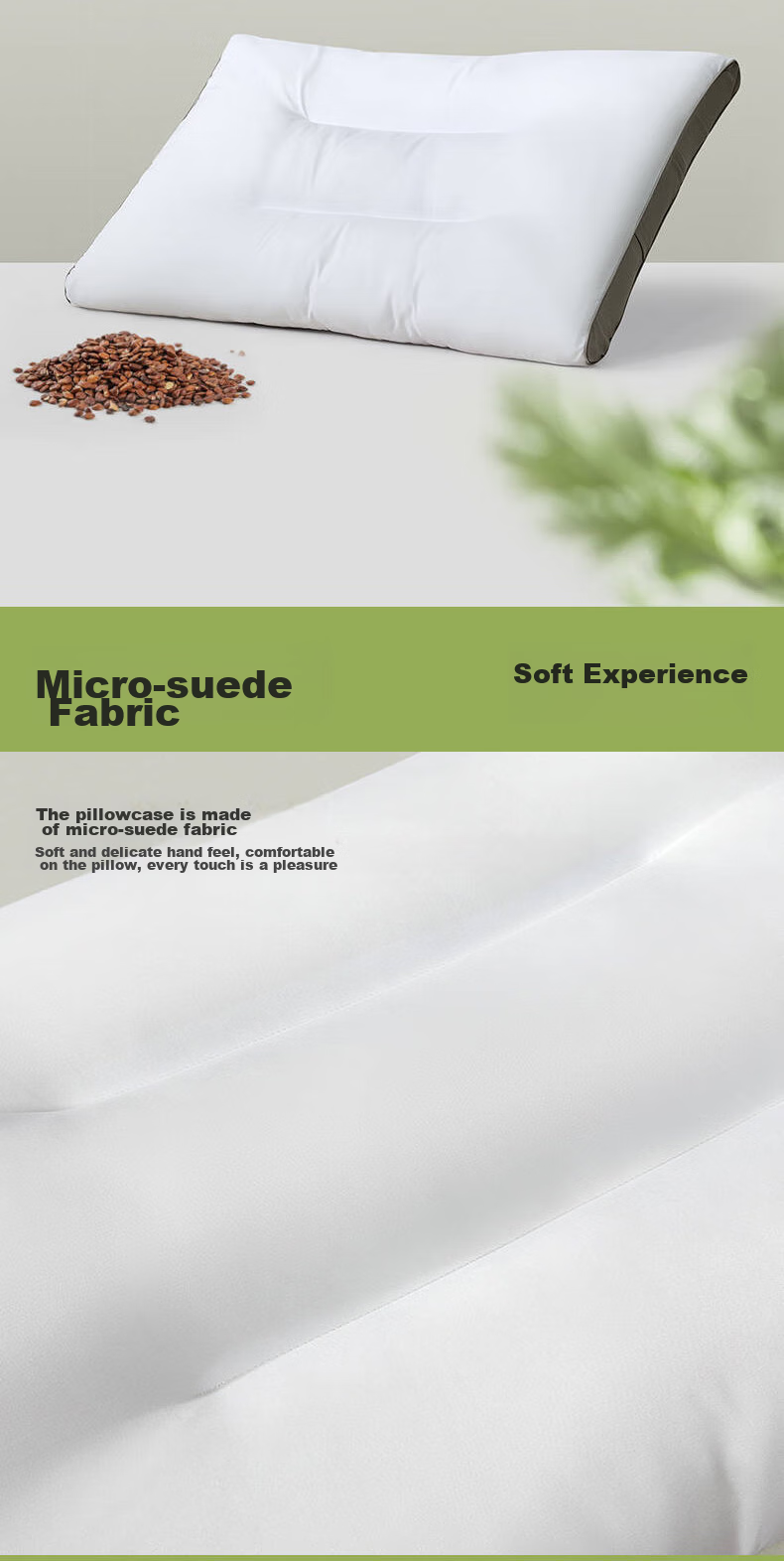 LOVO Pillow, Pillow Core with Cassia Seed Herbal Cervical Pillow, One Pair for Student Dormitory 3