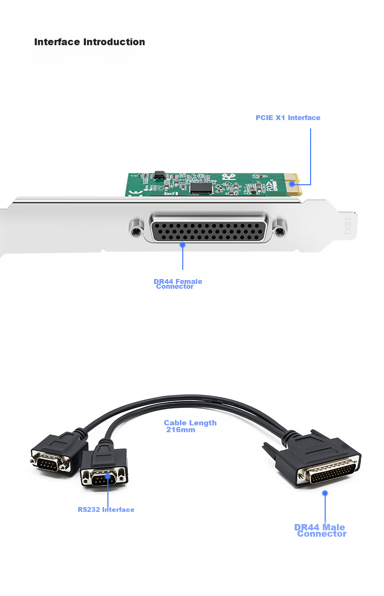 EB-LINK Industrial-Grade PCI-E to 4-Port 485/422 Serial Card, High-Speed Multi-Port 1-To Serial Expansion Card, 9-Pin COM Port, Voltage Suppression, Lightning Protection, Surge Protection, with Terminal Block 8