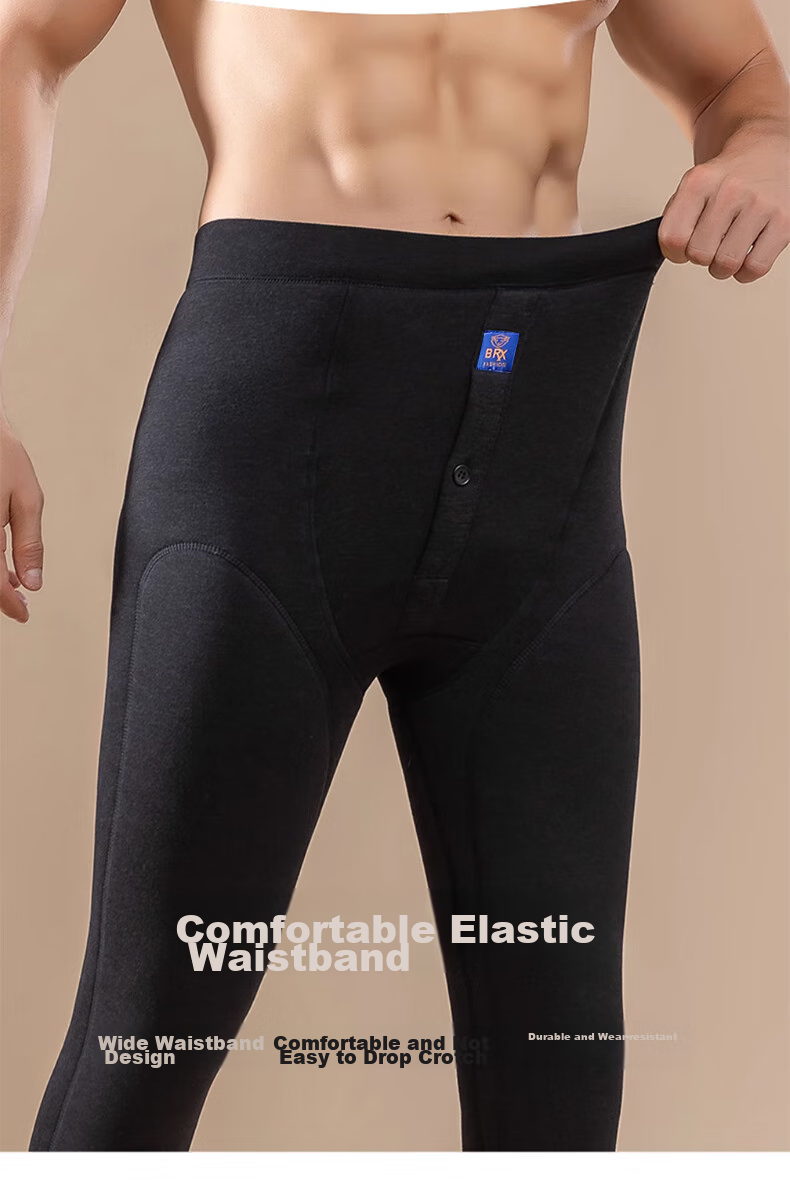 LangSha Thermal Underwear for Men [2026 Fall New Arrival], Fleece-Lined Thick Graphene Knee Protection Base Layer Pants, Extra Thick Cotton Pants for Northeast China 11