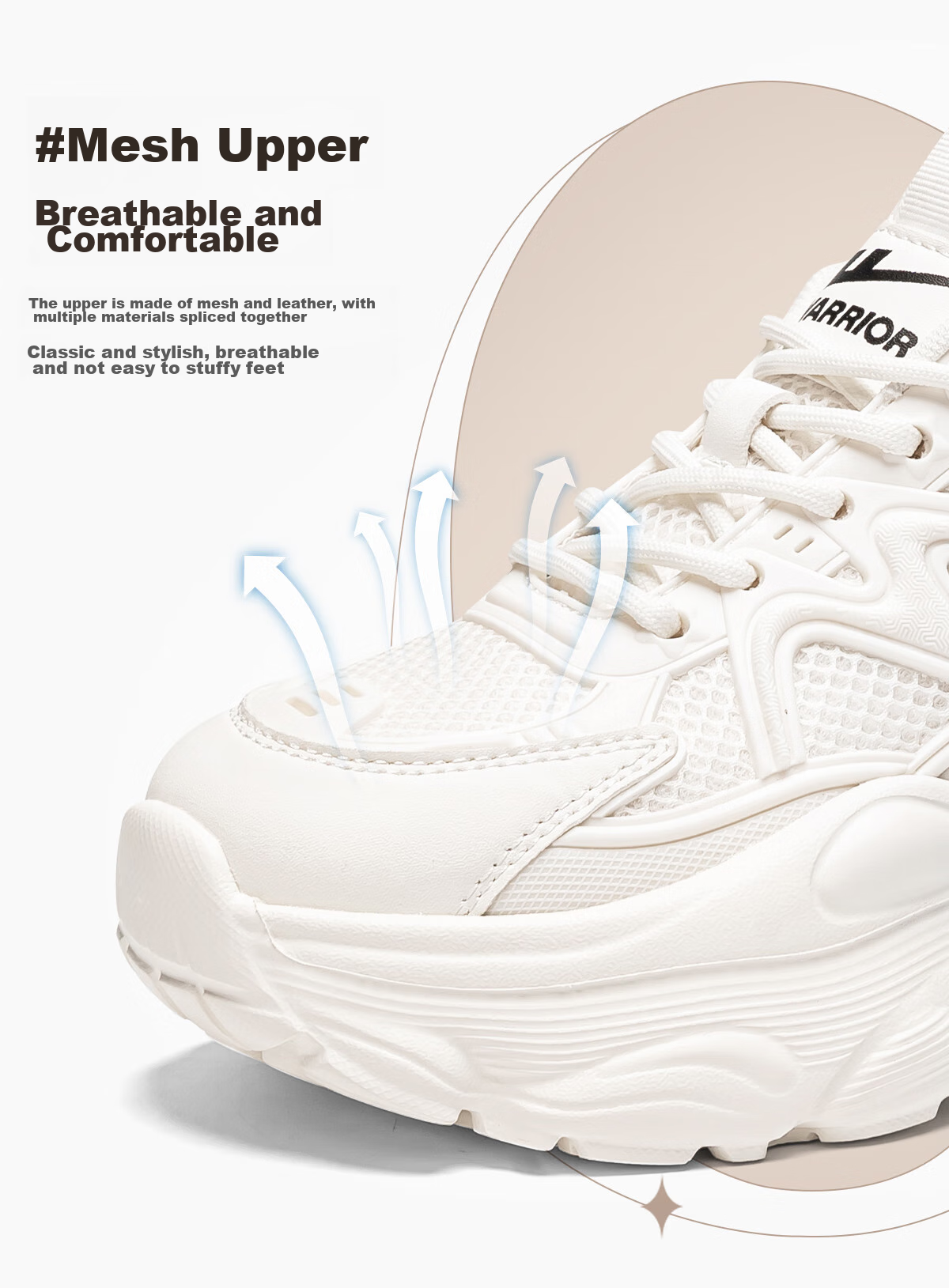 Huili Dad Shoes for Women, Thick-Soled Height-Increasing Comfortable Women's Shoes, Fashionable Versatile Casual Breathable Sneakers for Women, Beige, Size 38 12