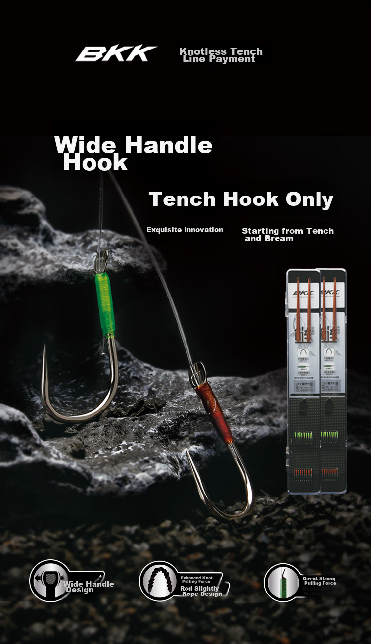 BKK Seedless Double Hook for Bighead Carp, Silver Carp, Grass Carp And Black Pit Competition, Ready-Made Large Fish Hook 1