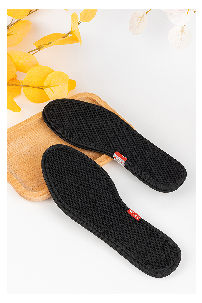 FOOTOPPO Bamboo Charcoal Deodorizing Insoles for Men, Summer Sports Military Training, Ultra-Soft Sweat-Absorbing Breathable Odor-Eliminating Insoles for Men in Summer 9