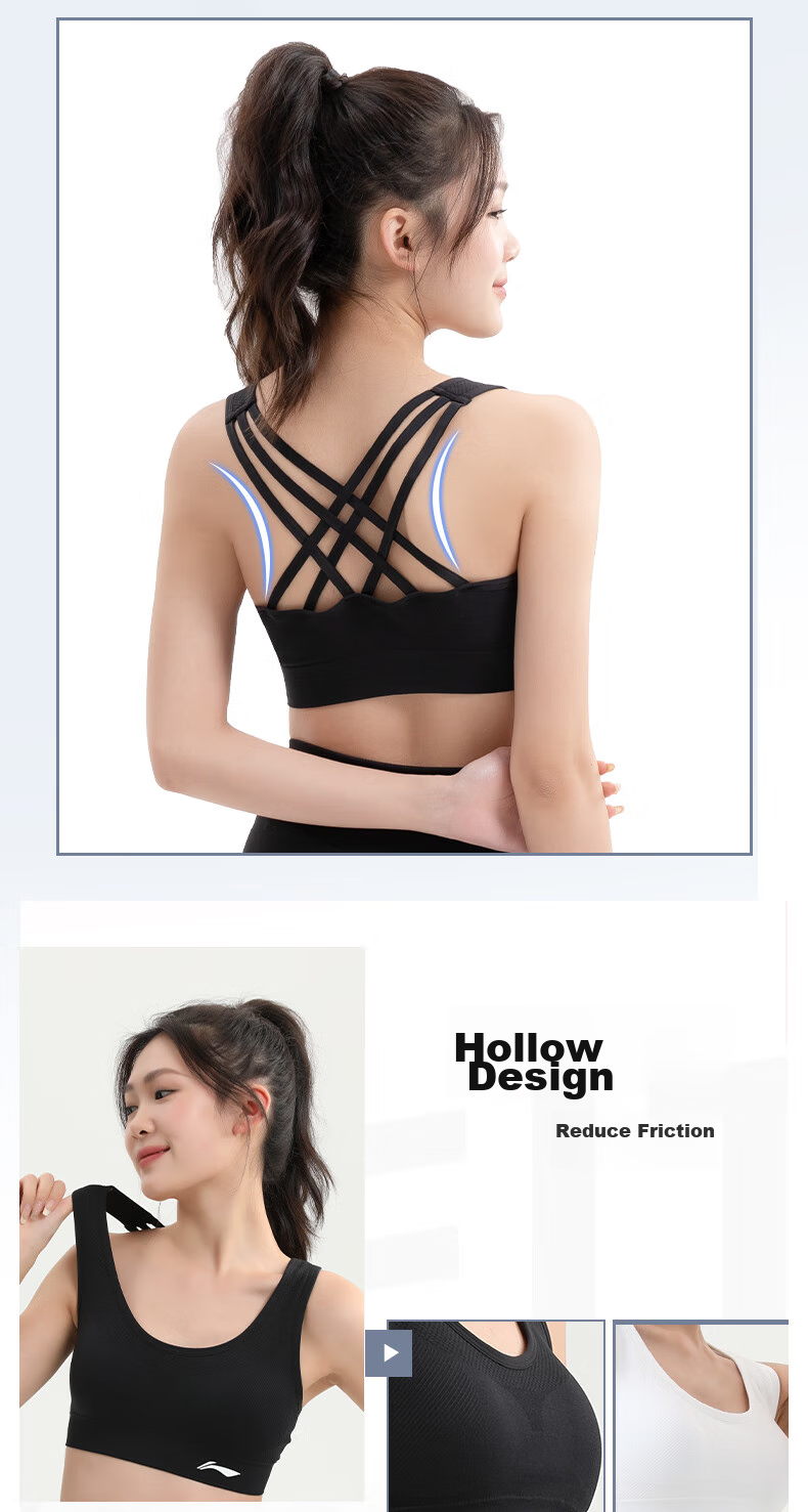 Li-Ning Women's Sports Bra, High Support Yoga Bra, Beautiful Back Design, Running Anti-Shock And Anti-Sagging, Plus Size Breathable Vest 5
