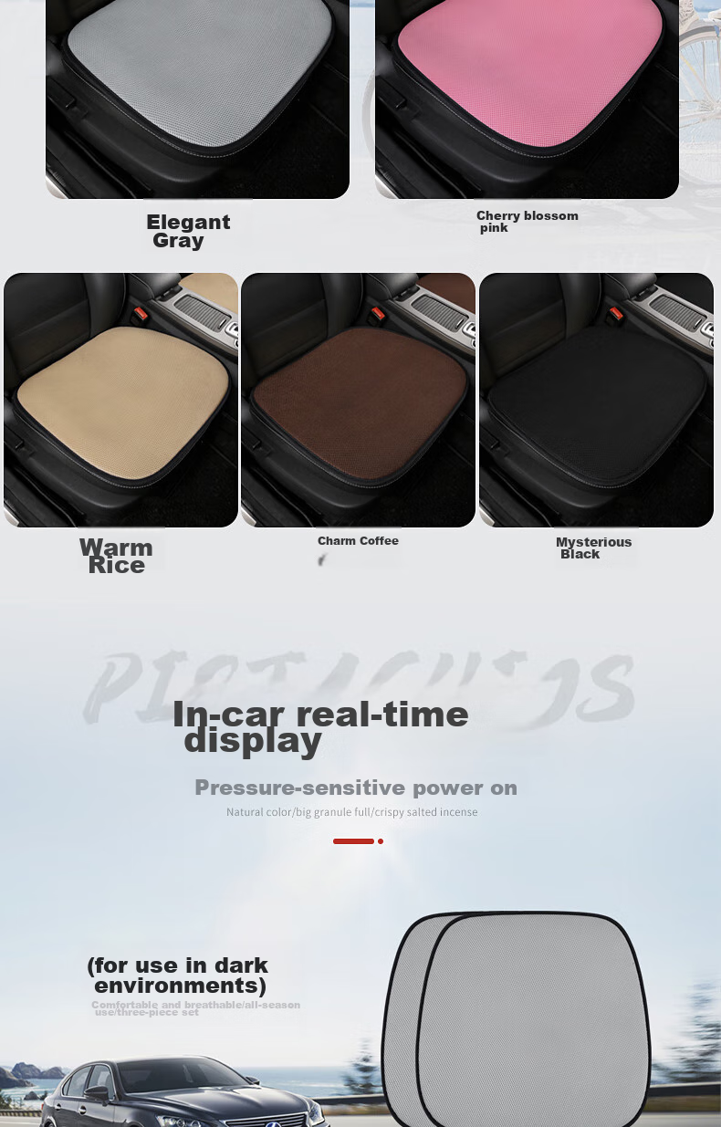 GREAT LIFE Car Seat Cushion, All-Season Universal Breathable Three-Piece Set, Single Piece Interior Seat Cover for Rear Seats, Non-Slip Car Seat Pad 8