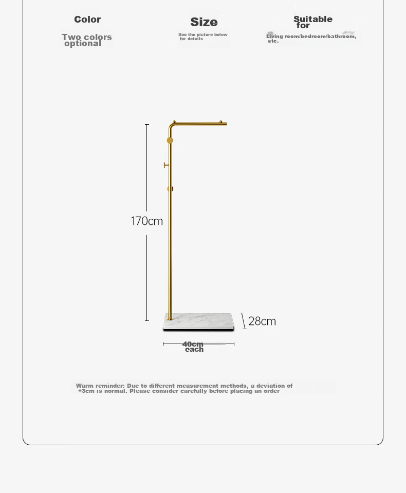 Jialiren Coat Rack, Modern Light Luxury Rock Plate Metal Floor-Standing Clothes Hanger for Living Room, Nordic Bedroom Garment Stand 13