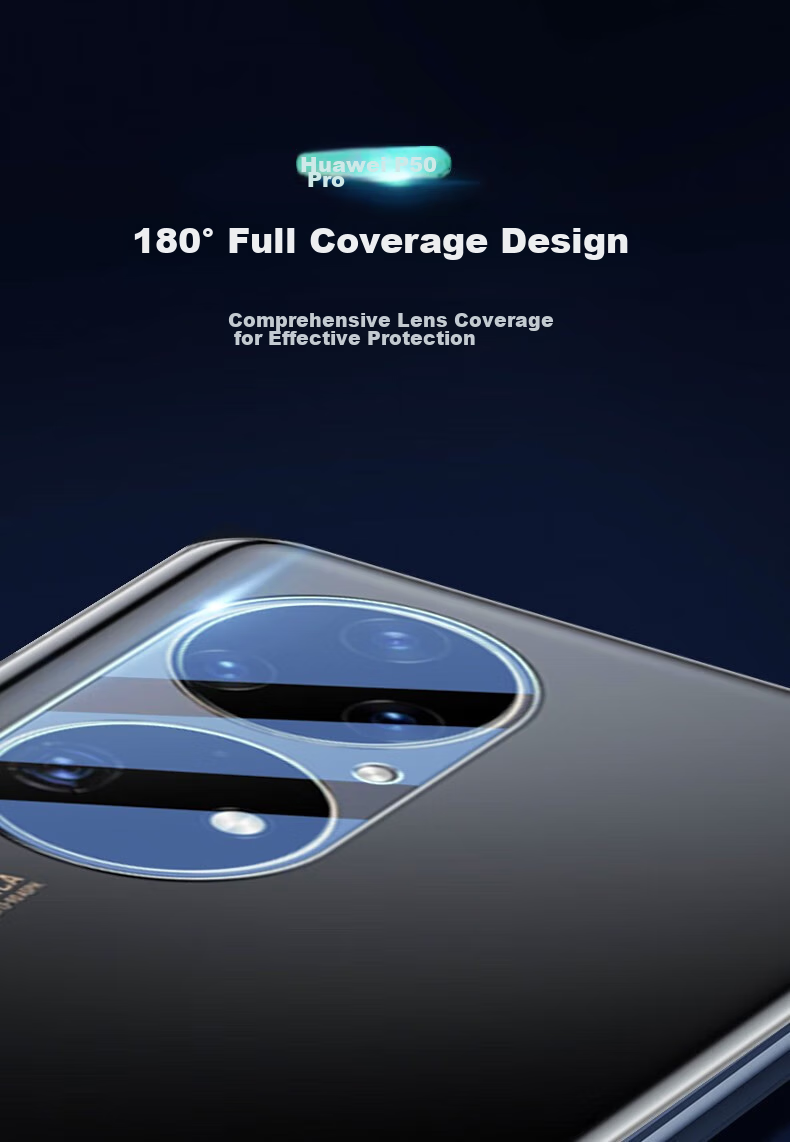 DIVI [2-Pack] Lens Protector for Huawei P50 Pro, Full Coverage High-Definition Glass Anti-Scratch Wear-Resistant Protective Film for Huawei Smartphone Camera 3