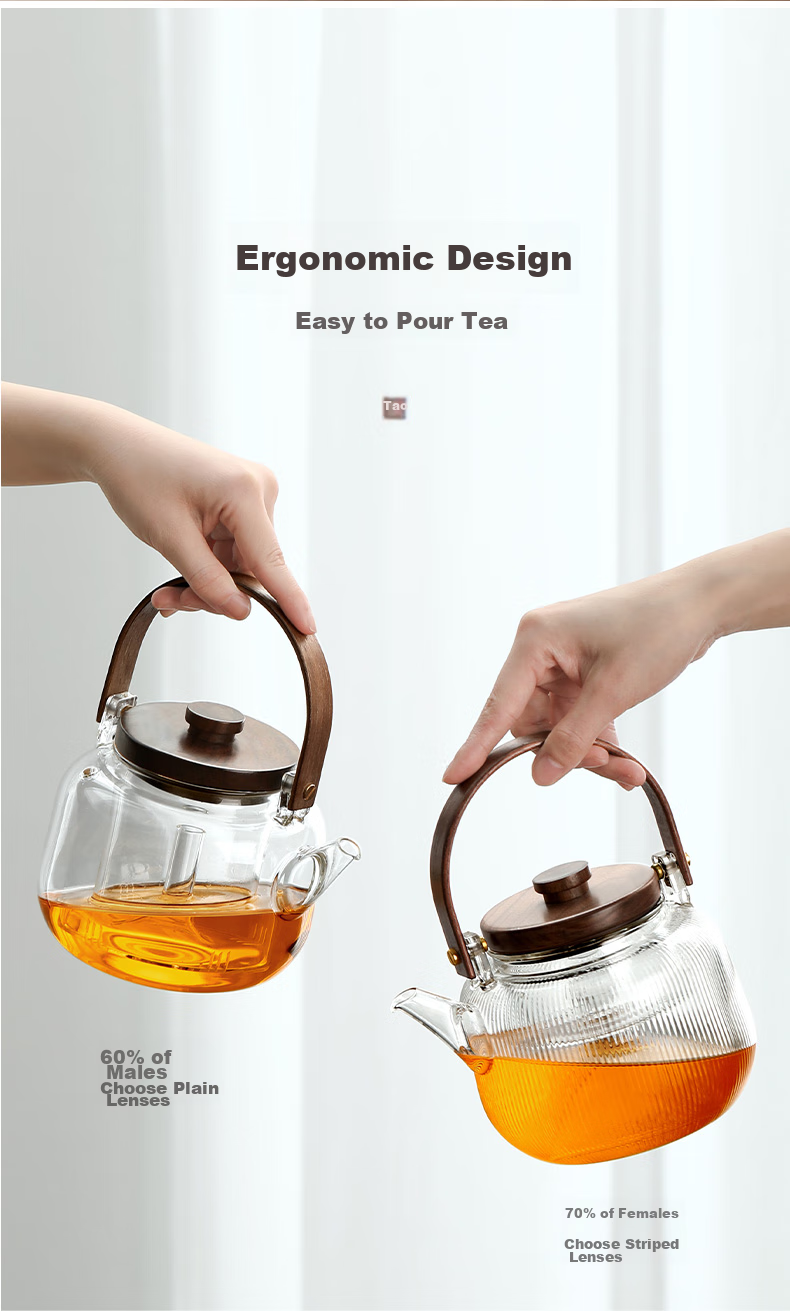 Shangyanfang Walnut Wood Electric Ceramic Stove Tea Maker, Small Office Single-Person Glass Tea Pot, Electric Water Boiler, Tea Stove Set 7