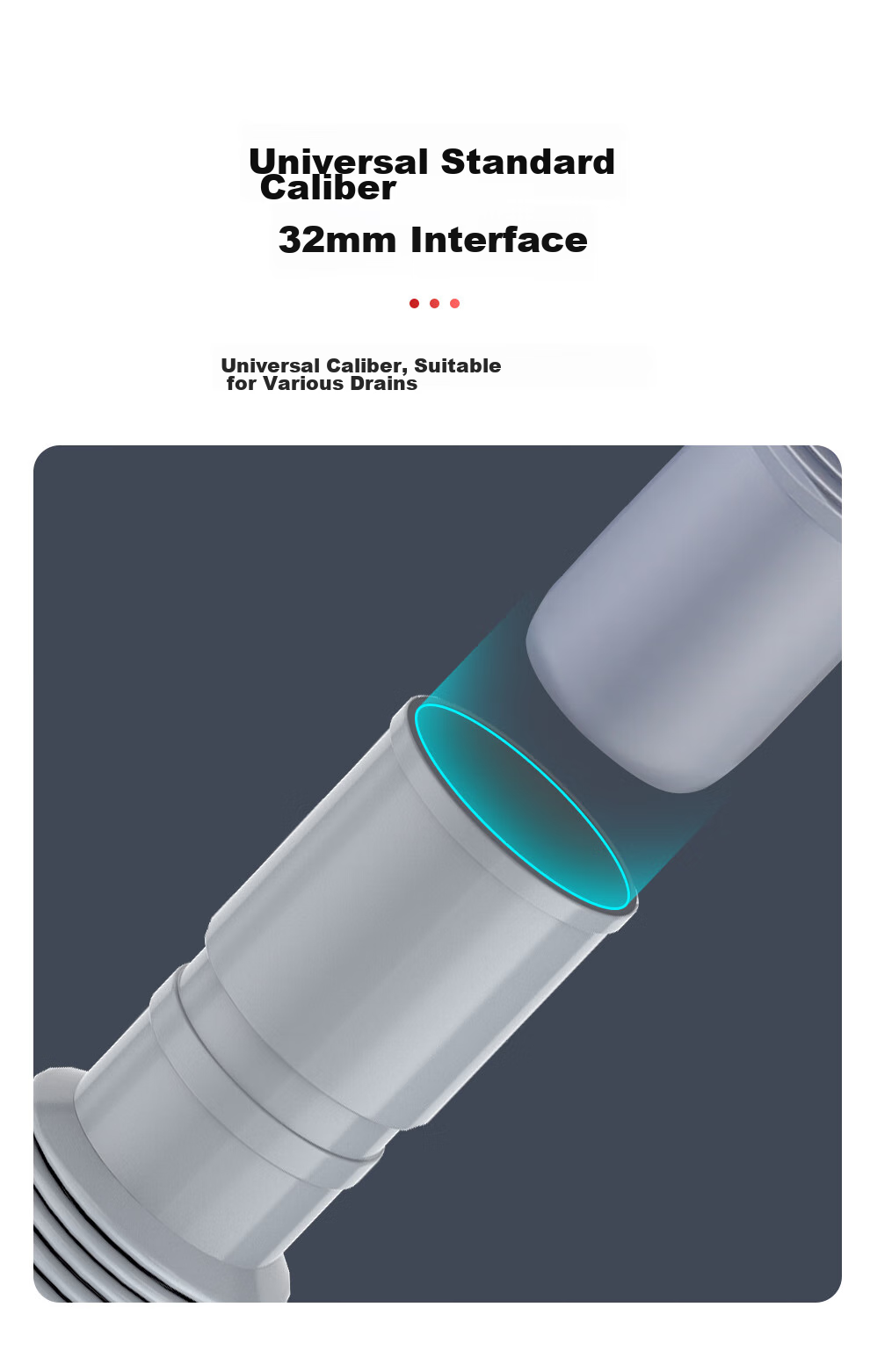 CVBAB Sink Drain Pipe, Washbasin Anti-Odor Drain Pipe, Anti-Odor Sealing Ring Drainage Pipe, Drainage Flexible Hose CV386 8