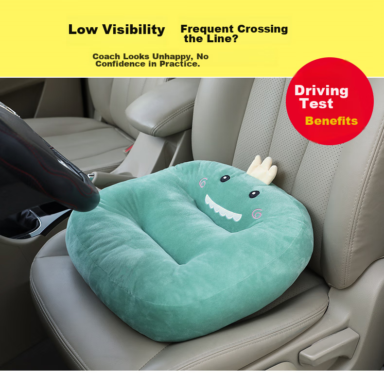 Huashi Car Seat Cushion Height-Increasing Pad, Driving Practice Seat Cushion for Short People, Female Driver Exam Seat Cushion, All-Season Universal 2