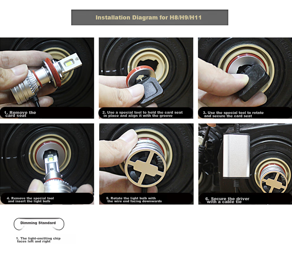 Paisu Car LED Headlights, H1 High Beam, Low Beam, Car Lights, Ultra-Bright Car Bulbs, White Light Headlights, 6500K, Modified 16