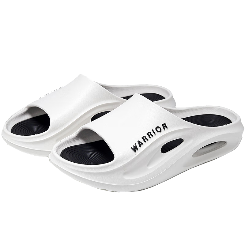 Huili Men's Slippers for Home And Outdoor Wear, All Seasons Non-Slip Beach Sandals, HL02331 White And Black, Size 42-43