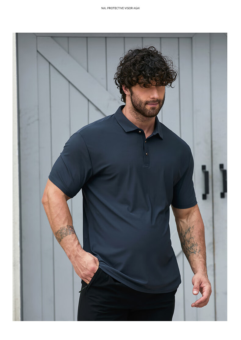 Dibinze Plus Size Ice Silk Short Sleeve Polo Shirt Men Summer Thin Loose Big and Tall Black 2XL 19