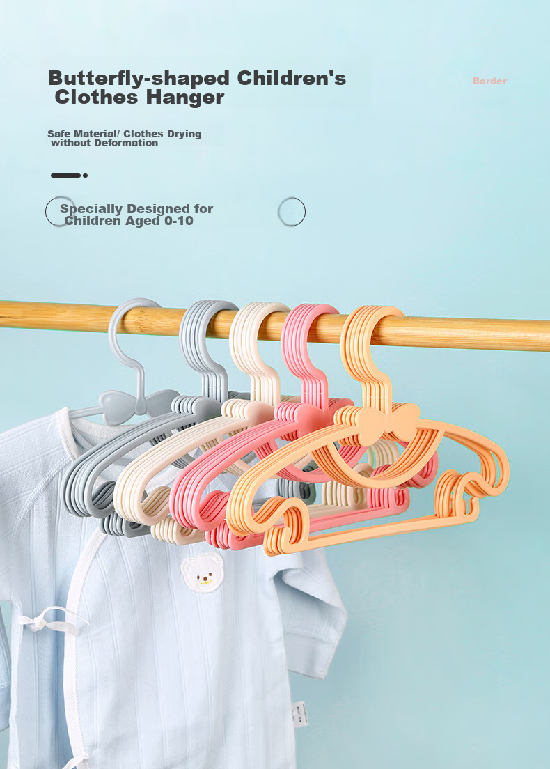 MENGTING Children's Hangers, Baby Clothes Hangers, PP Material, Seamless, Pack of 10 1