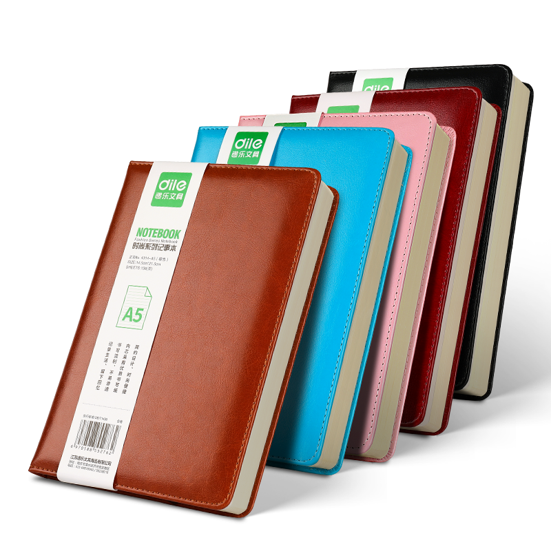 DiLe A6 Portable Notebook/Custom Stationery/Notepad/Meeting Minutes Book, Business Office Supplies, 136 Pages, 4314-A6 Coffee Color