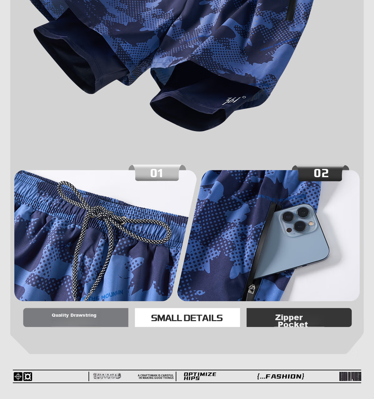 361° Men's Swimwear Set, 2-Piece Swimsuit, Full-Body Professional Sports Square-Leg Double-Layered Shorts, Swimming Equipment 5