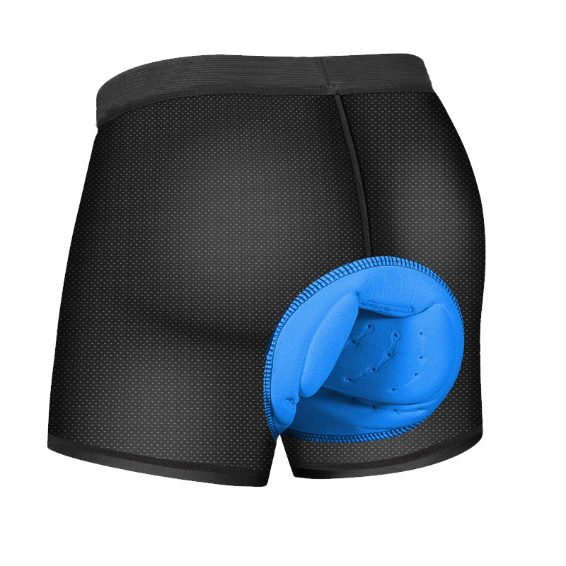 BIKEBROS Cycling Shorts, Silicone Gel Padded, Breathable Quick-Dry Mountain Bike Underwear for Men, Black, Size M