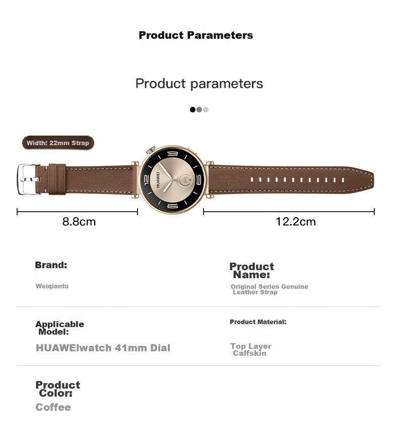 Weiqiantu [Over 1 Million Sold] Leather Watch Strap Compatible with Huawei GT7/GT6/GT5/Pro/Watch6/5/4/pro/buds2/gt3, Genuine Leather Extraordinary Master Style for Men And Wome 5