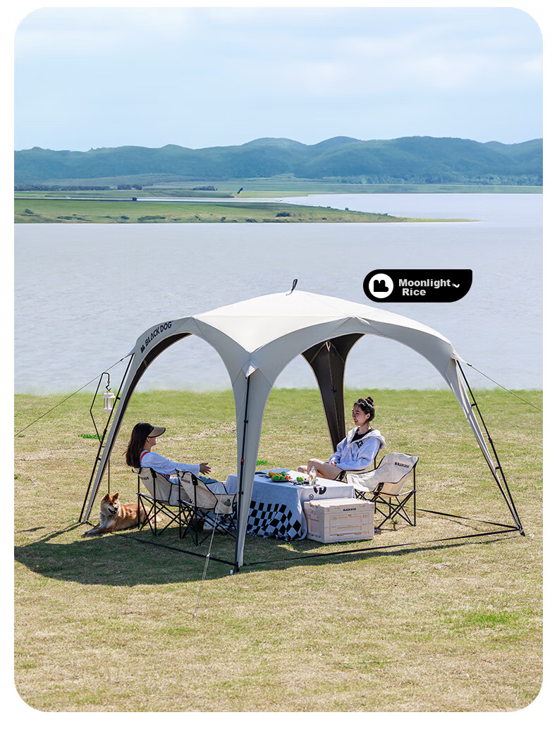 Black Dog Automatic Dome Canopy Quick-Open Outdoor Camping Self-Standing No Setup Blackout Tarp (Zipper Version) 5