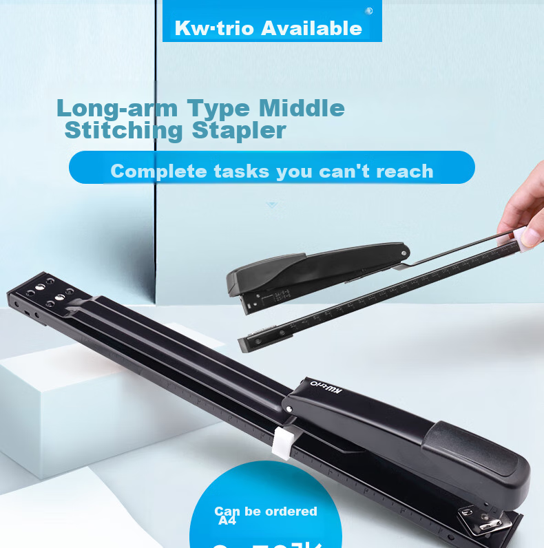 KW-Trio Heavy-Duty A3 Stapler, Office Stapling Machine, Saddle Stapler for Thick Documents, 50 Pages Capacity 1