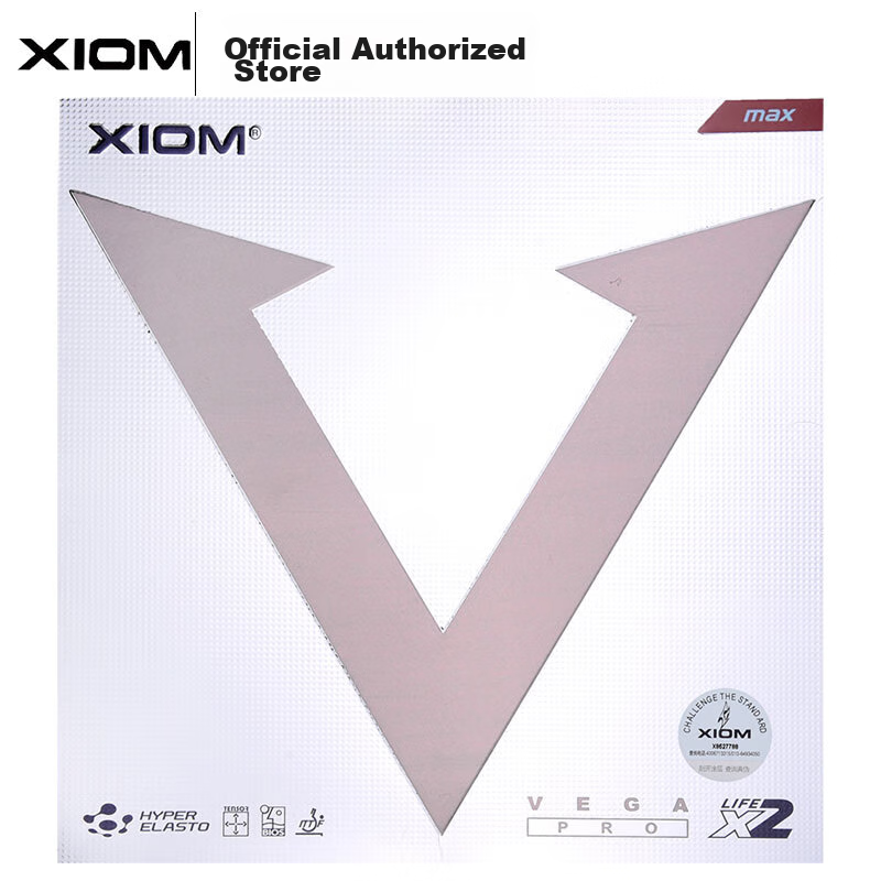 XIOM Table Tennis Rubber, Anti-Slip Rubber, Silver V Vega Pro 79-012, Black MAX