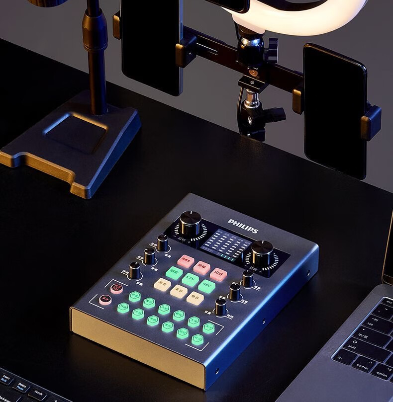 Feilipu Mobile And Computer Compatible Live Streaming Sound Card Bluetooth Accompaniment Professional Live Streaming Equipment Plug And Play Live Recording DLM3025C Sound Card + Handheld Microphone Complete Set 33