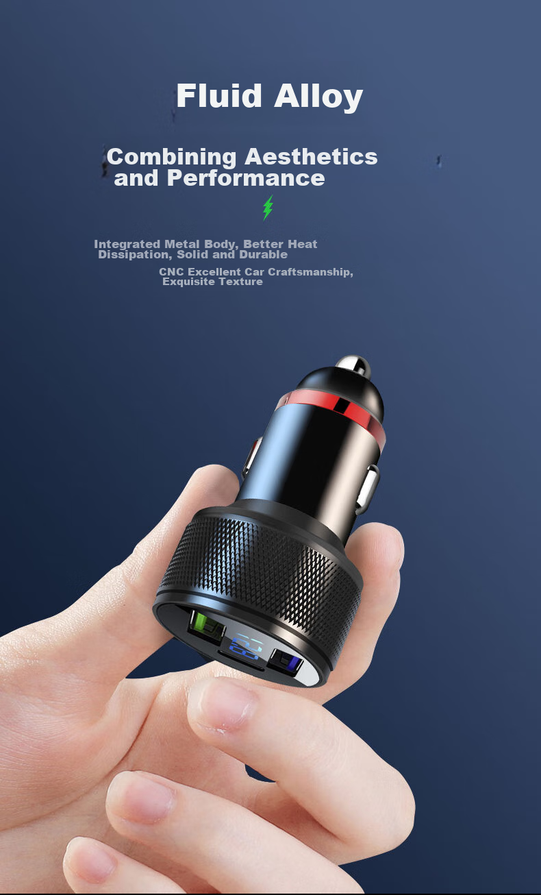 Newsmy Car Charger, Super Fast Charging, Three-In Car Charger, Multifunctional Cigarette Lighter Adapter, Two-In Converter 7