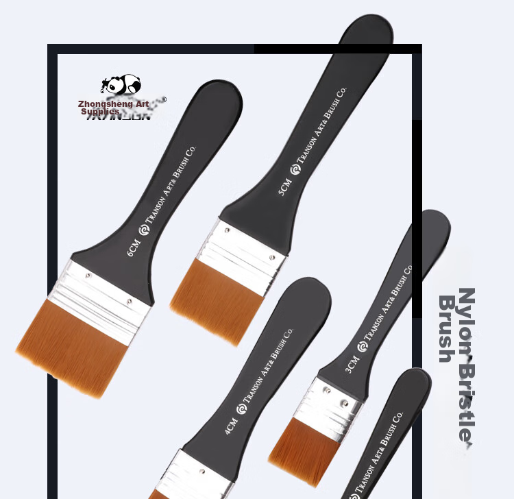 Transon Nylon Brush Set Paint Brushes for Wall Painting, Acrylic Paint, Watercolor, Gouache, Oil Painting, Children's Art, Flat Brush Tools - Single 6# Sketching Markers Drawing 1