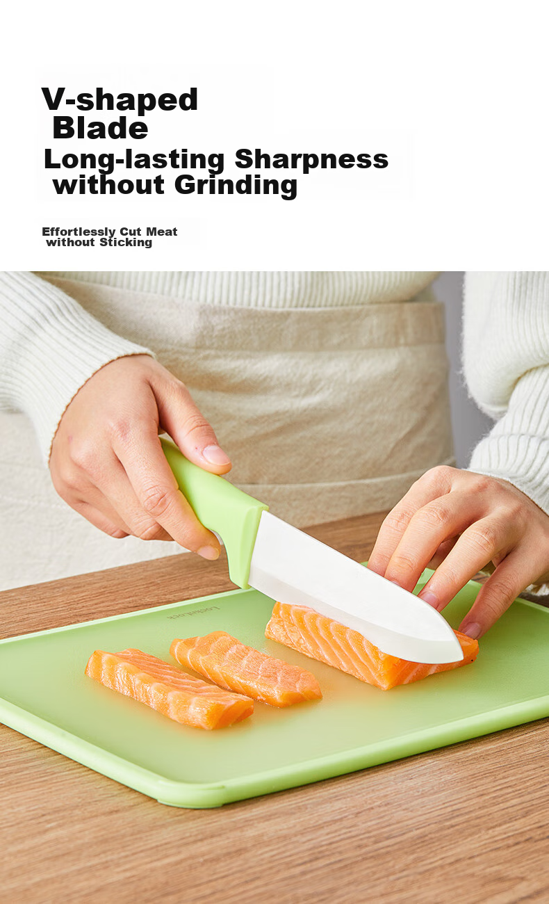 LOCK&LOCK Baby Food Preparation Tool Set, Infant Cutting Board And Knife Set, Children's Supplementary Food Chopping Board, Ceramic Food Scissors 4
