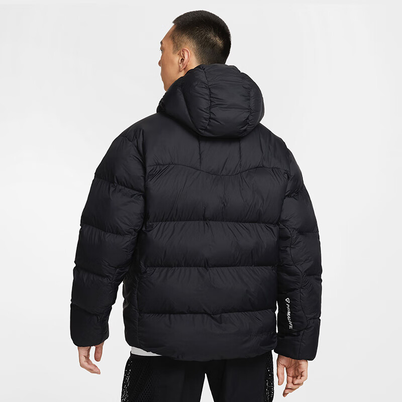 NIKE Men's Short Hooded Jacket, ACG Windproof And Water-Resistant, Winter Warmth, Sports Cotton Padded Coat FV8911-010 Black L