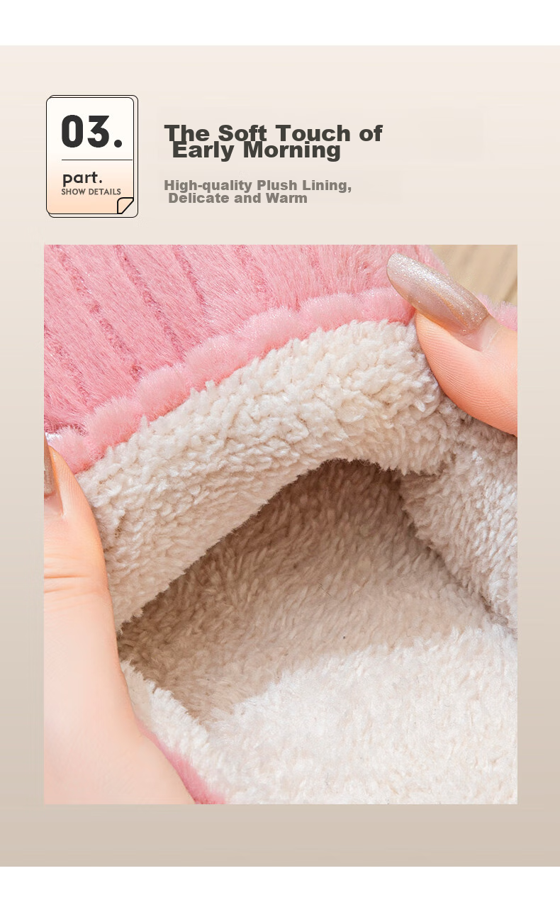 YUZHAOLIN Cotton Slippers for Men And Women, Winter Plush Warm Non-Slip Maternity Shoes, Home Cotton Shoes YR102 8
