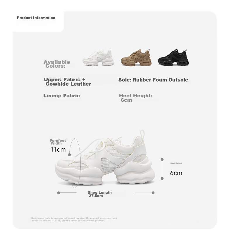 73Hours Celebrity-Inspired Women's Shoes, Yeyi Milk Jelly New Thick-Soled Heightening Sports Casual Dad Shoes for Wome 4